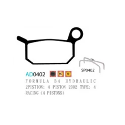 Plaquettes ASHIMA AD0402-SM Semi Metal FORMULA B4 B4 PRO 4 RACING EXTREME -Magasin De Sport De Vélo plaquettes ashima ad0402 sm semi metal formula b4 b4 pro 4 racing extreme 1